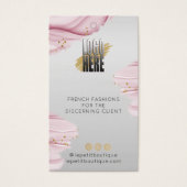 Roze Waterverf Logo Grijze kleding label Prijs Visitekaartje (Voorkant)