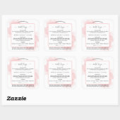 Roze Waterverf Logo Home Bakkerij Voedsel Licentie Vierkante Sticker (Vel)