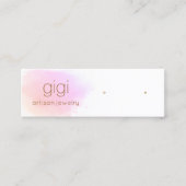 Roze Waterverf Logo Veroorbaar beeldscherm Mini Visitekaartje (Voorkant)