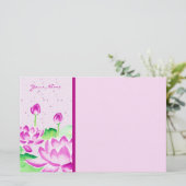 roze Waterverf Lotus Briefpapier (Staand voorkant)