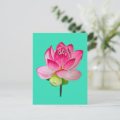 Roze waterverf lotus fine art. briefkaart (Staand voorkant)