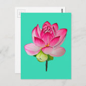 Roze waterverf lotus fine art. briefkaart (Voorkant / Achterkant)
