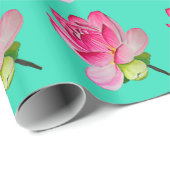 Roze waterverf lotus fine art. cadeaupapier (Rol Hoek)