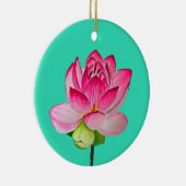Roze waterverf lotus fine art. keramisch ornament (Rechts)