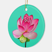 Roze waterverf lotus fine art. keramisch ornament (Links)