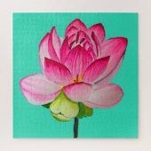 Roze waterverf lotus fine art. legpuzzel (Verticaal)