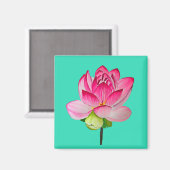 Roze waterverf lotus fine art. magneet (Voorkant / Achterkant)