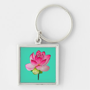 Roze waterverf lotus fine art. sleutelhanger