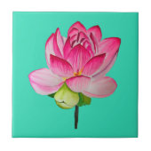 Roze waterverf lotus fine art. tegeltje (Voorkant)