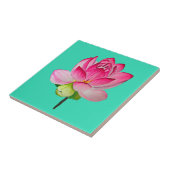 Roze waterverf lotus fine art. tegeltje (Zijkant)