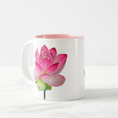 Roze waterverf lotus fine art. tweekleurige koffiemok (Voorkant links)
