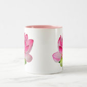 Roze waterverf lotus fine art. tweekleurige koffiemok (Center)