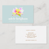 Roze Waterverf Lotus Flower Floral Visitekaartje (Voorkant / Achterkant)