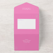 Roze Waterverf Lotus Flower Indian Wedding All In One Uitnodiging (Buitenkant)