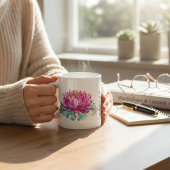 Roze Waterverf Lotus Flower met naam Koffiemok