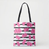 Roze Waterverf Lotus Flower Pattern Tote Bag (Voorkant)