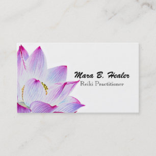 ~ Roze Waterverf Lotus Water Lily Simple Business Visitekaartje