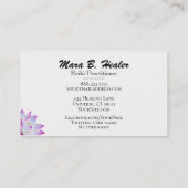 ~ Roze Waterverf Lotus Water Lily Simple Business Visitekaartje (Achterkant)