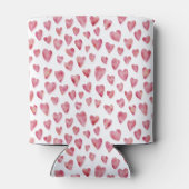 Roze Waterverf Love Heart Patroon Blikjeskoeler (Achterkant)