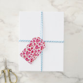 Roze Waterverf Love Heart patroon Cadeaulabel (Met Touw)