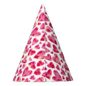 Roze Waterverf Love Heart patroon Feesthoedjes (Achterkant)