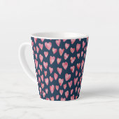 Roze Waterverf Love Heart patroon Latte Mok (Linkerhoek)