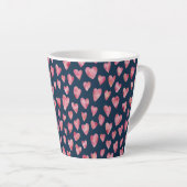 Roze Waterverf Love Heart patroon Latte Mok (Rechterhoek)