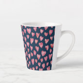 Roze Waterverf Love Heart patroon Latte Mok (Rechts)