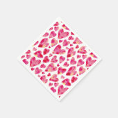 Roze Waterverf Love Heart patroon Servet (Hoek)