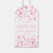 Roze Waterverf Love Hearts Valentijnsdag Cadeaulabel (Voorkant)