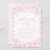 Roze Waterverf Love Hearts Valentijnsdag Party Kaart (Voorkant)