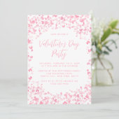 Roze Waterverf Love Hearts Valentijnsdag Party Kaart (Staand voorkant)