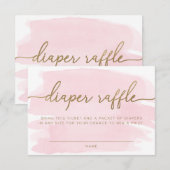 Roze Waterverf Luierritssluiting Kaart invoegen (Voorkant / Achterkant)