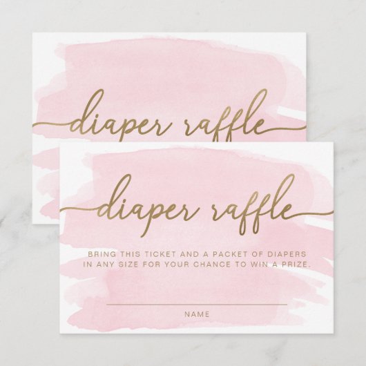 Roze Waterverf Luierritssluiting Kaart invoegen (Voorkant / Achterkant)