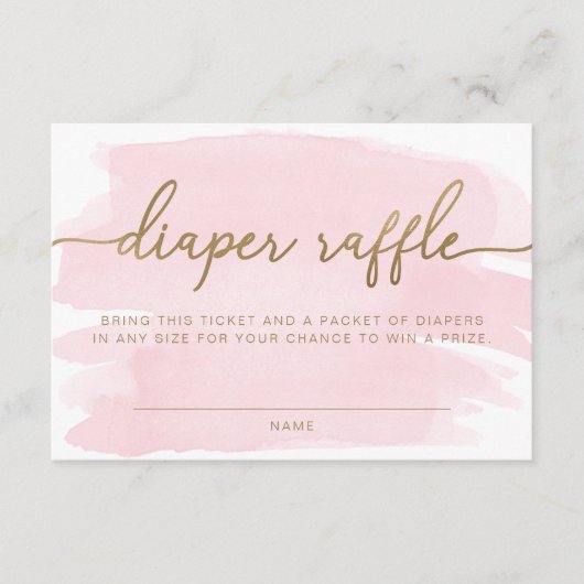 Roze Waterverf Luierritssluiting Kaart invoegen (Voorkant)