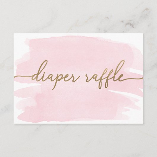 Roze Waterverf Luierritssluiting Kaart invoegen (Achterkant)