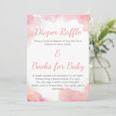 Roze Waterverf luierspoeling en Boeken voor Baby Save The Date (Staand voorkant)