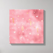 Roze Waterverf maakt goudliefhebber Canvas Afdruk (Voorkant)