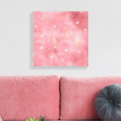 Roze Waterverf maakt goudliefhebber Canvas Afdruk (Insitu (Woonkamer))