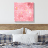 Roze Waterverf maakt goudliefhebber Canvas Afdruk (Insitu (Slaapkamer))