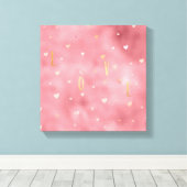 Roze Waterverf maakt goudliefhebber Canvas Afdruk (Insitu (Houten vloer))