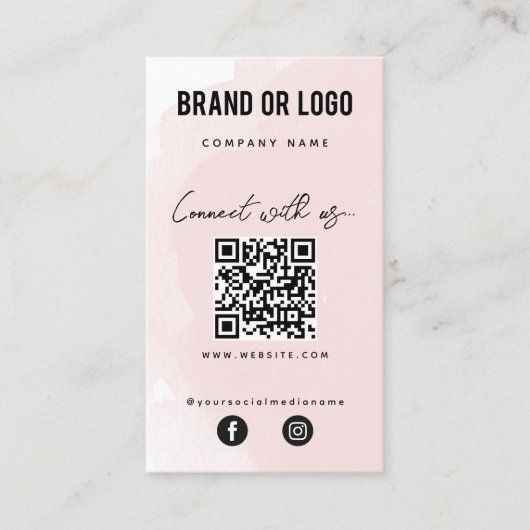 Roze Waterverf maakt verbinding met de Amerikaanse Visitekaartje (Voorkant)