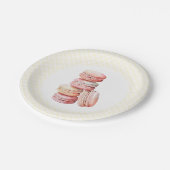 Roze Waterverf Macaron Papieren Bordje (Gekanteld)