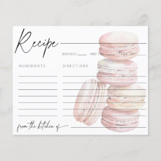 Roze Waterverf Macaron Recept Kaart