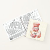 Roze Waterverf Macaron Recept Notitieboek (Binnen)