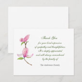 Roze waterverf Magnolia flower dank je creditcard Bedankkaart (Voorkant / Achterkant)