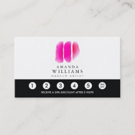 Roze Waterverf Make-up Artiest Swatches Loyaliteit Klantenkaartje
