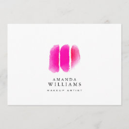 Roze Waterverf Make-up Swatches Platte Notecard Notitiekaartje