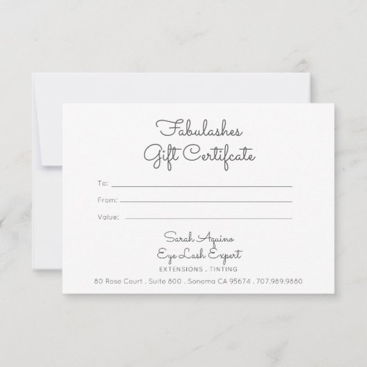 Roze Waterverf Makeup Artiest Cadeaubon (Achterkant)