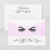 Roze Waterverf Makeup Artiest Cadeaubon (Voorkant / Achterkant)